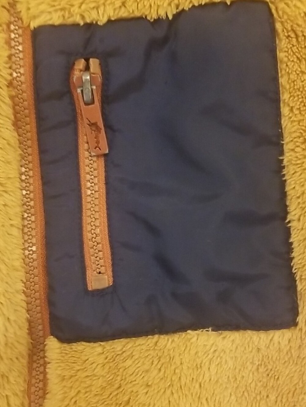 Tommy Bahama Kids Tan Plush Puffer Jacket with Dark Contrast Pocket - Picture 4 of 9